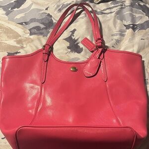 Coach Vibrant Pink Leather Tote
